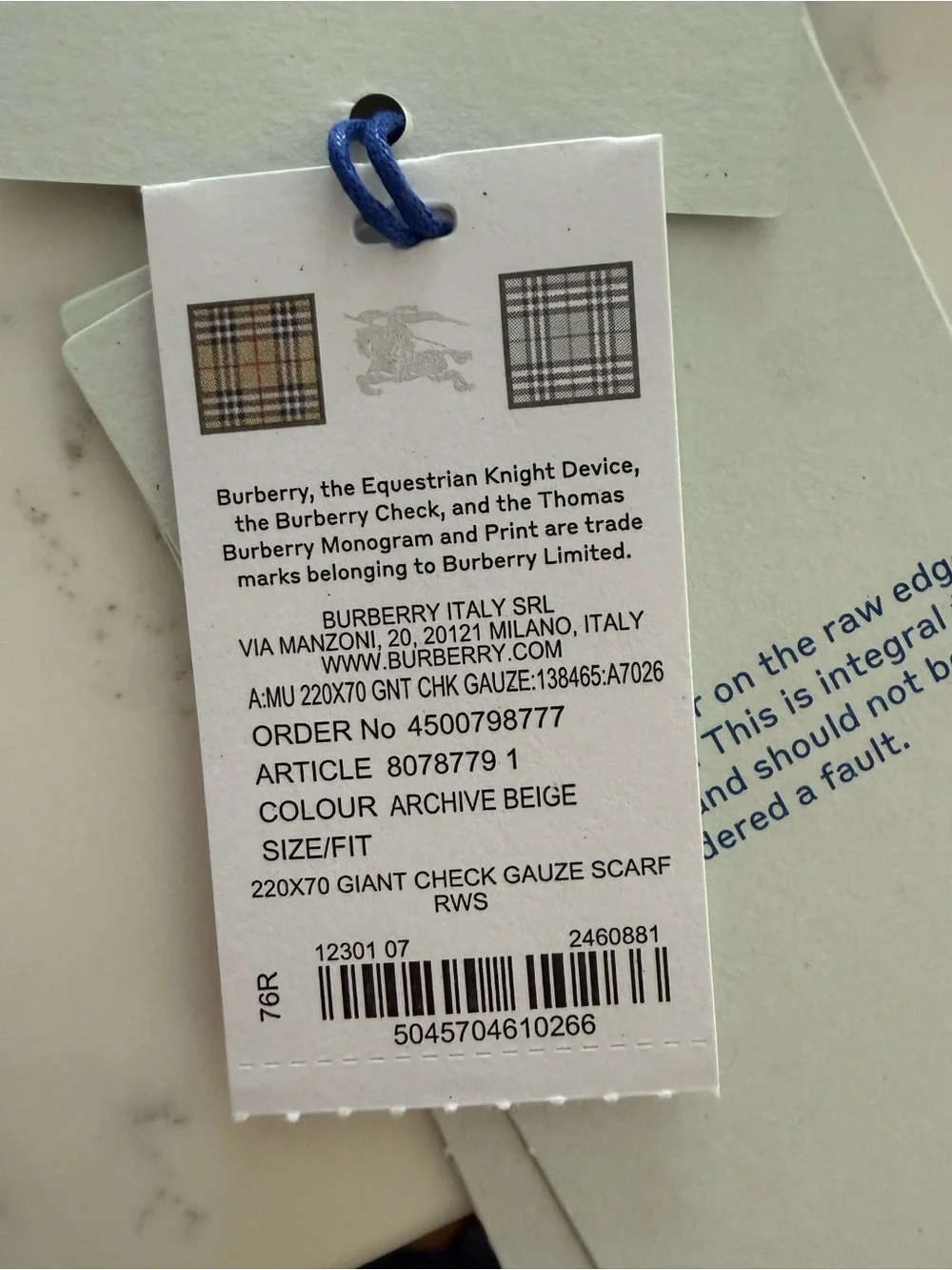 Burberry Giant check wool guaze scarf